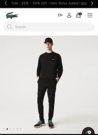 Lacoste Erkek Regular Fit Bisiklet Yaka Organik Pamuk Siyah Sweatshirt