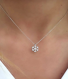 925 AYAR GÜMÜŞ KAR TANESİ KOLYE