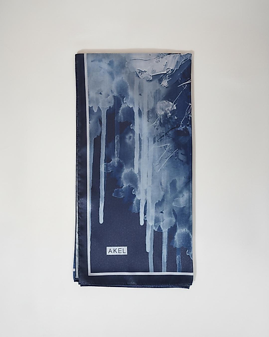 Dijital Kristal Eşarp Pastel Yaprak Desenli