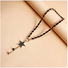 BLACK STAR KOLYE GÜNLÜK & GECE & DAVET SİYAH YILDIZ KOLYE