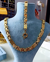 Çelik 14K Rus Altın Kaplama Versace King 2 Li Set
