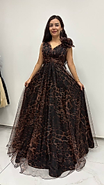 Lina  Leopar Desenli Abiye