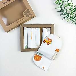 Flower Organic Müslin Bebek Mendili / 7'li Set / 24 x 24 cm