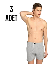 Gümüş Erkek Likra Paçalı Külot Gri 3 Lü Paket