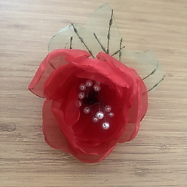 Red Organza Brooch