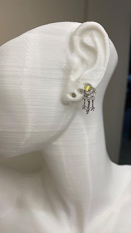 AYYILDIZ AY TAŞI SARKIK TAŞLI Piercing Helix Kıkırdak TRAGUS GÜMÜŞ ÇİVİLİ ÇELİK