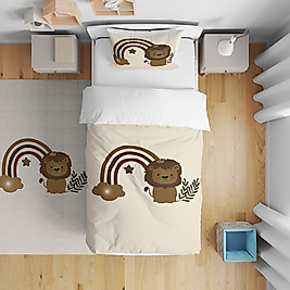 Minibabyrooms Aslan ve Gökkuşağı Desenli Nevresim Takımı