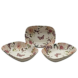 Digital Baskılı Kahvaltı Tabağı 3lü Set