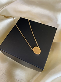 Gold oval çelik kolye