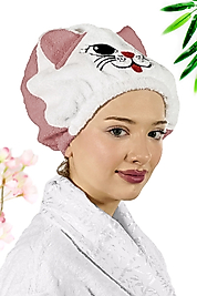 Kadın Bone Havlu KEDİ Modelli