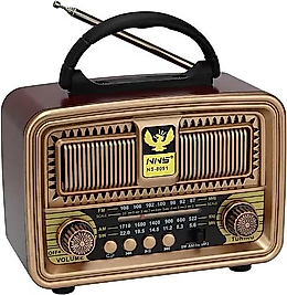 Nostaljik Radyo Pilli Şarjlı USB-Sd Bluetooth Hoparlör