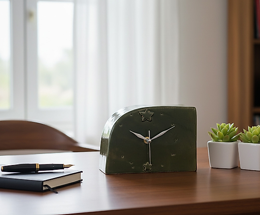 Yeşil oval Masa Saati MS047