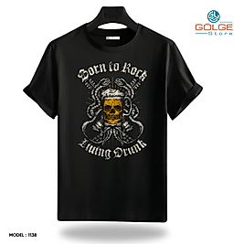 Rock and Roll & Metallica Tarzı Baskılı Oversize Unisex Tişört