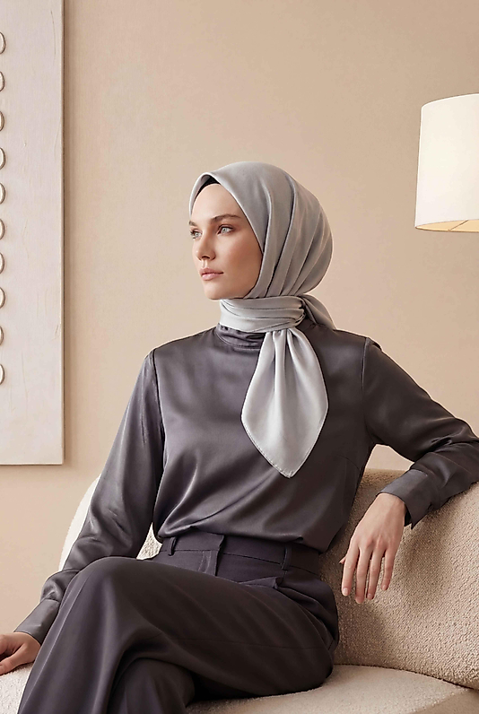 Düz Kristal Kumaş Eşarp - Kaymaz, Şık, Tok Duran | Günlük & Abiye Uyumlu