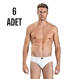 Gümüş Erkek Penye Slip Külot Beyaz 6 lı Paket