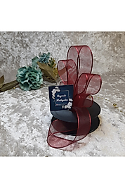 2,5 Cm Şifon Bordo Kurdale 20 Mt. Teker Kurdele