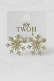 Gold Taşlı Kar Tanesi Küpe