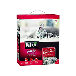 Reflex Topaklanan Aktif Karbonlu Granül İnce Taneli Kedi Kumu (10 L
