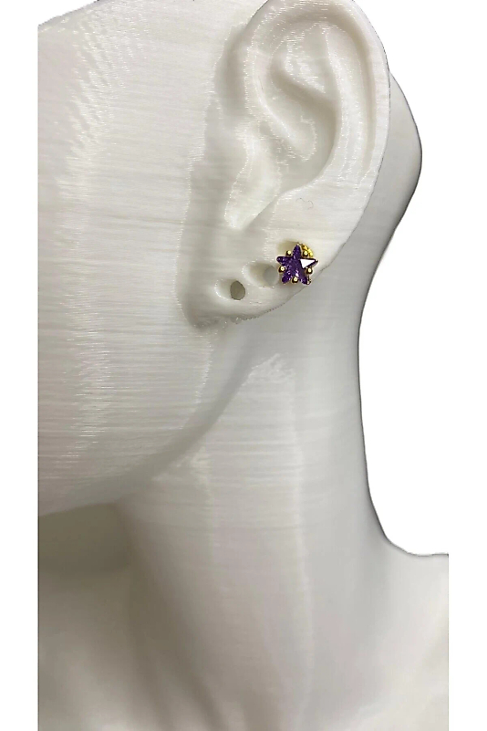 MOR TEKTAŞ GOLD KIKIRDAK KÜPE HELİX TRAGUS PEARSİNG ÇELİK