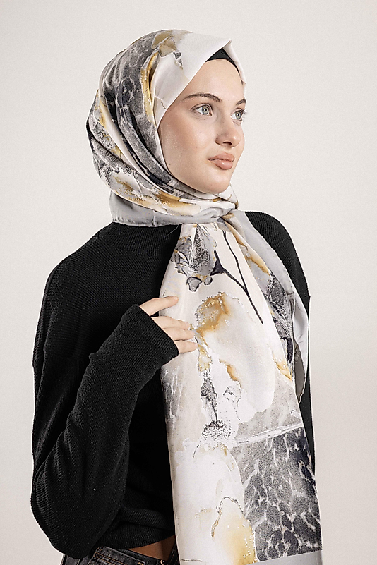 FLOOR İPEK ŞAL EL DİKİŞİ DESEN-1