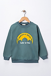 Çocuk  "Sabır Ve Dua"  Baskılı Pamuklu Sweat
