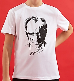 Erkek Çocuk Beyaz Atatürk T- Shirt