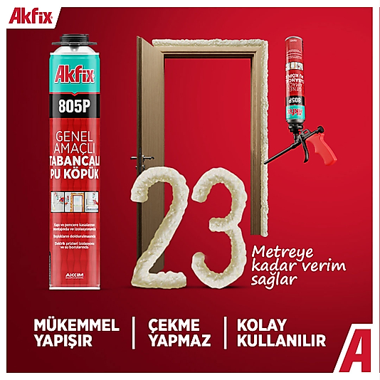 AKFİX 805P PROFESYONEL POLİÜRETAN MONTAJ KÖPÜĞÜ TABANCA KÖPÜĞÜ
