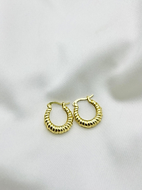 Çelik İstiridye Halka Küpe (GOLD)