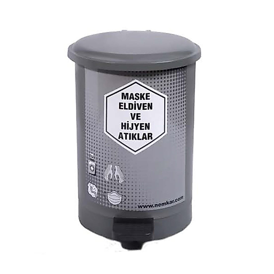Maske ve Eldiven Atık Pedallı Çöp Kovası 40 LT