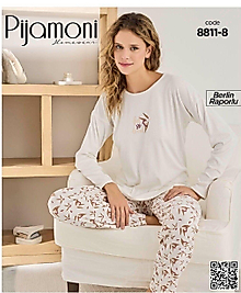 Feel Loved Baskılı Pijama Takımı 8811-8