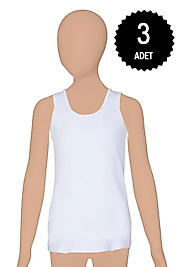 Gümüş 3063 Kız Çocuk Ribana Geniş Askılı Düz Biye Atlet 3 lü Paket