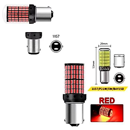 .QUALITY. ( 2 X ADET ) 1 TAKIM. LED 1016 21/5W ÇİFTDUY ŞAŞI TIRNAK AMPUL 12V 144 LED ŞEFFAF RED ( 21/5W 1016 AMPUL 144 LED KIRMIZI )