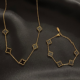 Cleef Model Gold Çelik 2’li Set