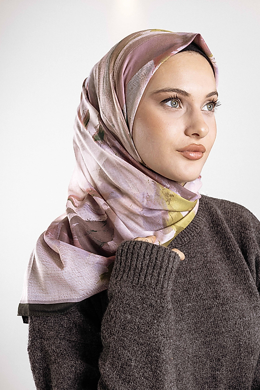 Desenli Soft Eşarp Koleksiyonu Pastel Desen-1