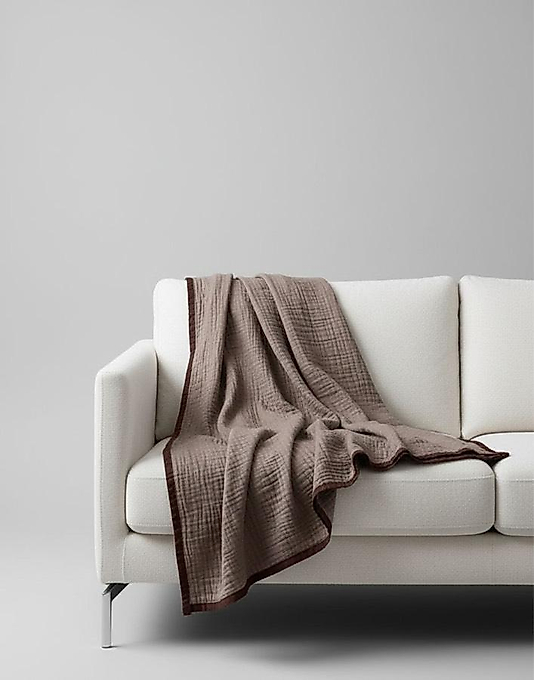 Müslin Biyeli Şal Koyu Vizon