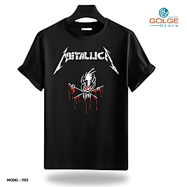 Rock and Roll & Metallica Tarzı Baskılı Oversize Unisex Tişört