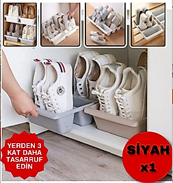 Beyaz Diyojen 3 Bölmeli Dikey Ayakkabı Terlik Rampası Organizer Düzenleme