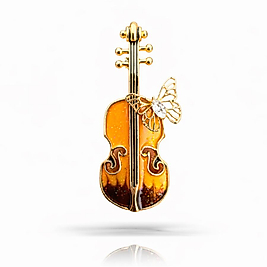 Kelebekli Keman Broş