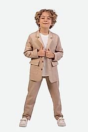 Erkek Çocuk 3-7 Yaş Üçlü Kahverengi Takım