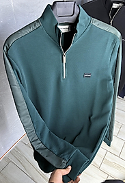 ZEROWEAR - CalvinKlein Osho & Pike Kumaş Karışımı Yarım Fermuarlı Sweatshirt