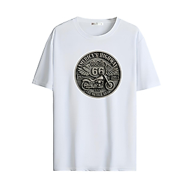 Motorcu Tarzı Baskılı Oversize Unisex Tişört