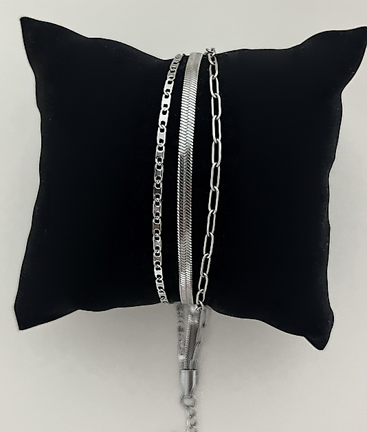 Çelik Silver 3’lü Bileklik