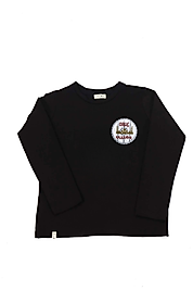 Erkek Çocuk Uzun Kollu Bisiklet Yaka "Oruç Kalkandır" Baskılı Tişört Mevsimlik Pamuklu