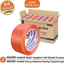 Nuga 1 KOLİ (84 ADET) 45x100 Turuncu HotMelt Koli Bandı