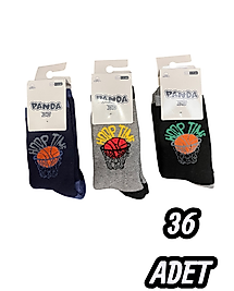 Çocuk Panda Havlu Çorap 36 Adet