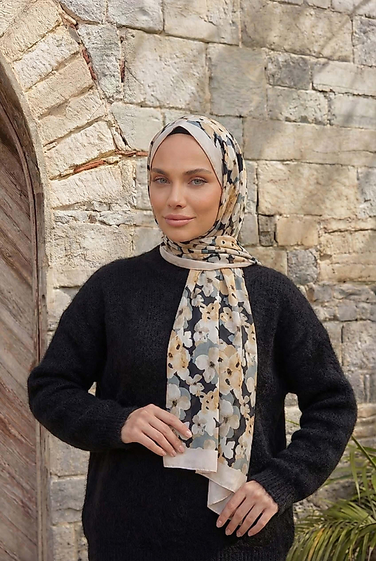 ALFA SİLK ŞAL PASTEL ÇİÇEK DESEN-2