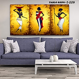 MERCAN MOBİLYA  VE AKSESUAR , 130*70 AFRİKALI KIZLAR  KANVAS TABLO