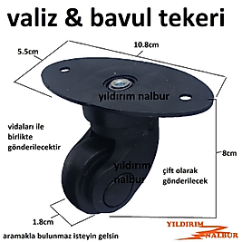 VALİZ TEKERİ TEKER BAVUL 2 ADET FİYATI DÜZ TABAN TEKER OVAL TABANLI TEKER