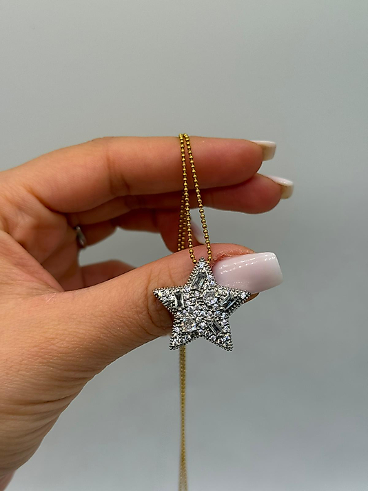 Zirkon Taşlı Yıldız Kolye