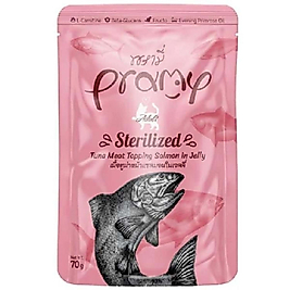 Pramy Sterilized Jöle İçinde Somonlu Ve Ton Balıklı Yetişkin Kedi Maması 70G